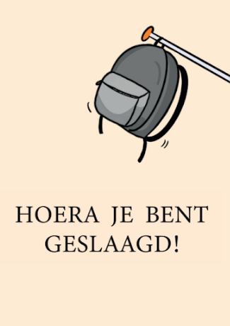 Wenskaart geslaagd tas - Aardkaart