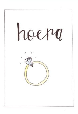 Wenskaart huwelijk ring - Aardkaart