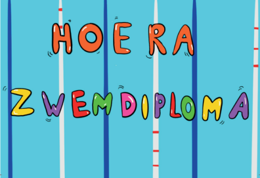 Wenskaart zwemdiploma - Aardkaart