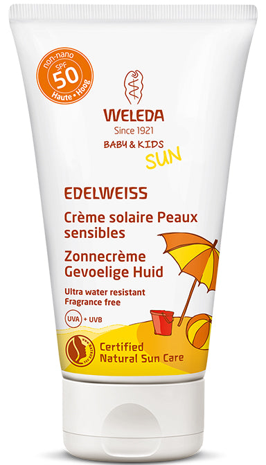 Edelweiss Zonnecrème Gevoelige Huid SPF50 - Weleda