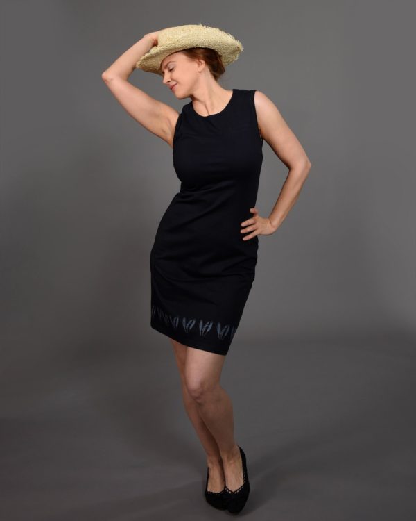 Jurk Hamaara Leaves Black - B-Light Organic Clothing