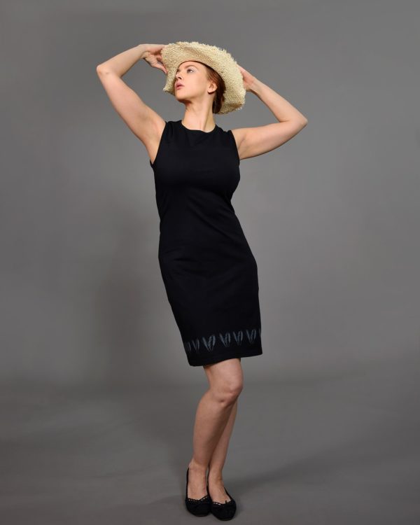 Jurk Hamaara Leaves Black - B-Light Organic Clothing