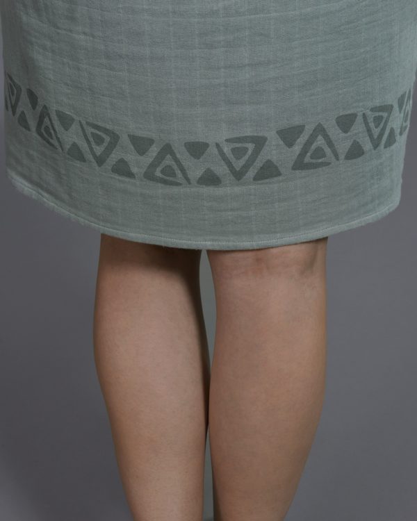 Jurk Rave Muslin Fabric Green - B-Light Organic Clothing