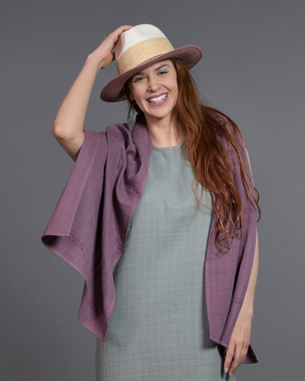 Sjaal Farideh Muslin Fabric Red Wine - B-Light Organic Clothing