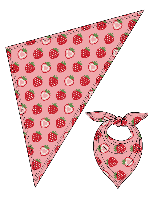 Bandana Strawberry Upcycled - Maxomorra