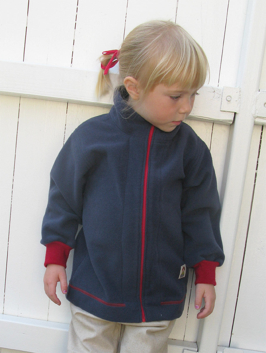 Baby wolfleece vest (merino) blauw - Minimundus