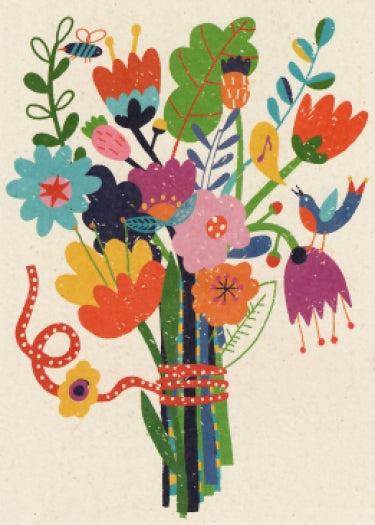 Claire Wenskaart Bloemen Blanco – Zintenz Organic Cards