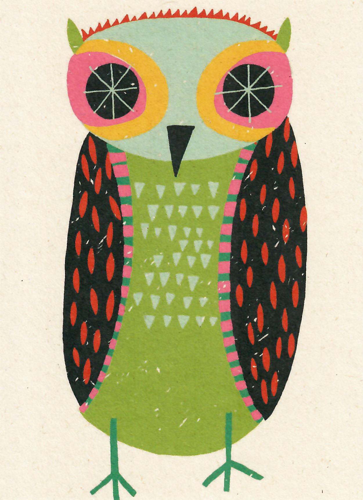 Claire Wenskaart Blanco uil – Zintenz Organic Cards