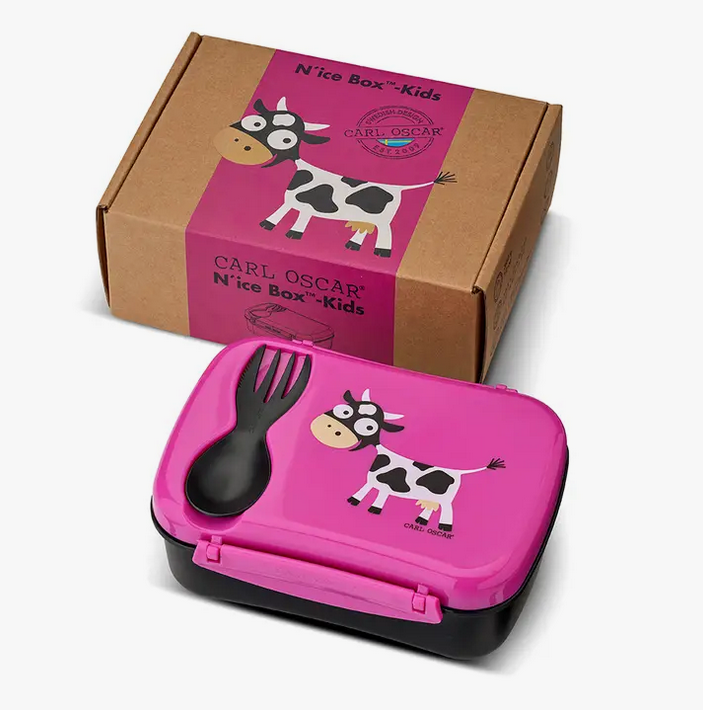 N'ice Box Kids Lunchbox met koelelement – Cow Pink – Carl Oscar
