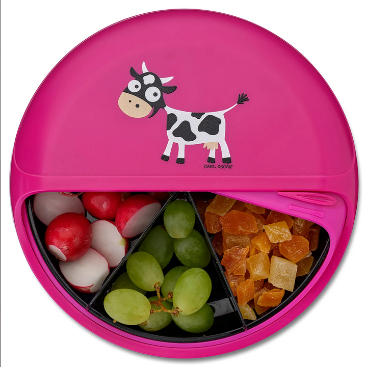 Kids BentoDISC™ Snacktrommel Cow Pink – Carl Oscar