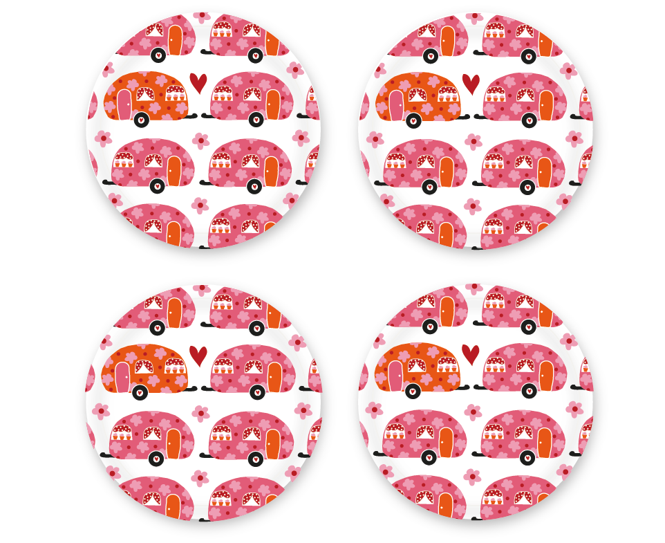 Onderzetter / Coaster Husvagn 11 cm – Anneko Design