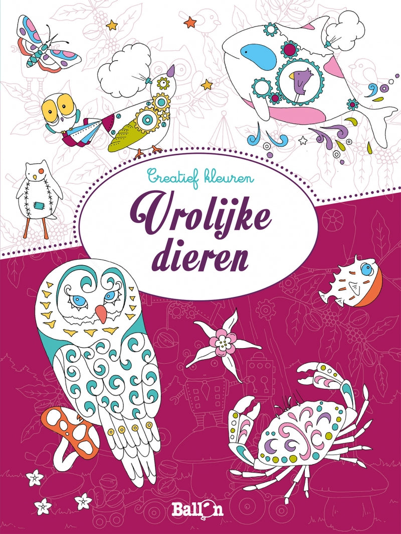 Vrolijke dieren - creatief kleuren - Ballon