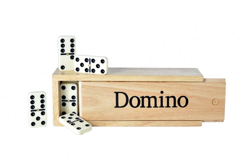 Dominospel (Dubbel 6) in houten kistje - Angeltoys