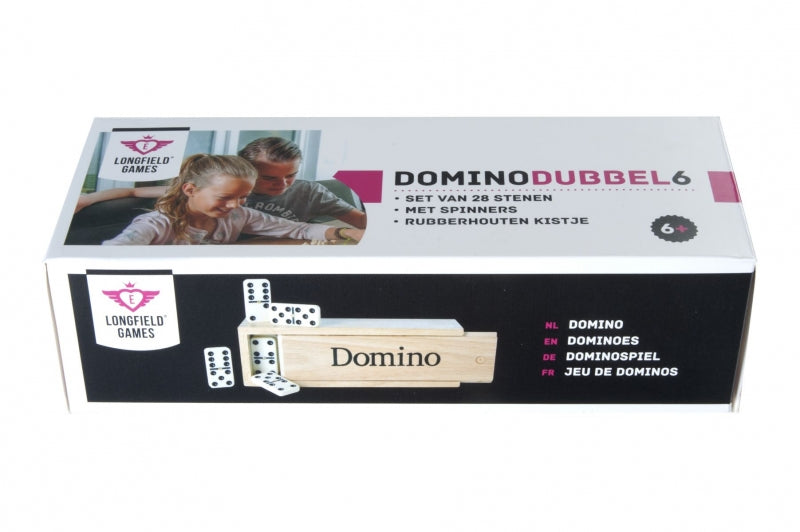 Dominospel (Dubbel 6) in houten kistje - Angeltoys