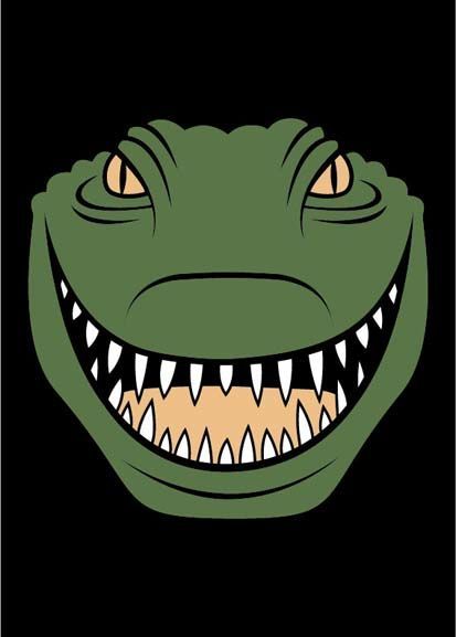 DYR Postcard Black KROKODILLE - Danefae / DYR