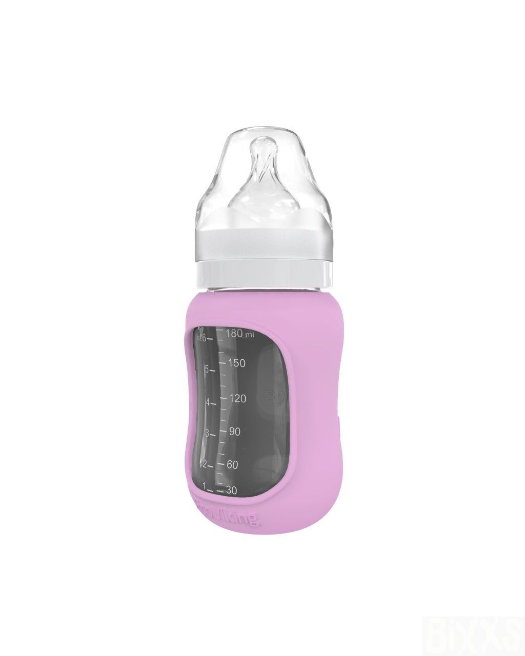 Glazen babyfles pink lavender 180 ml - EcoViking
