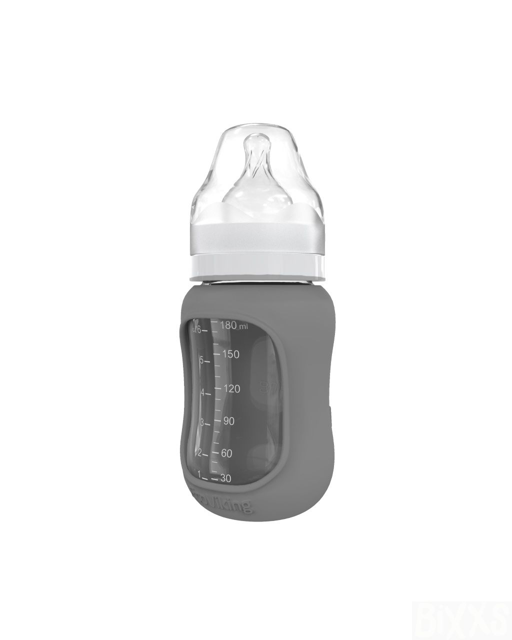 Glazen babyfles granite grey 180 ml - EcoViking