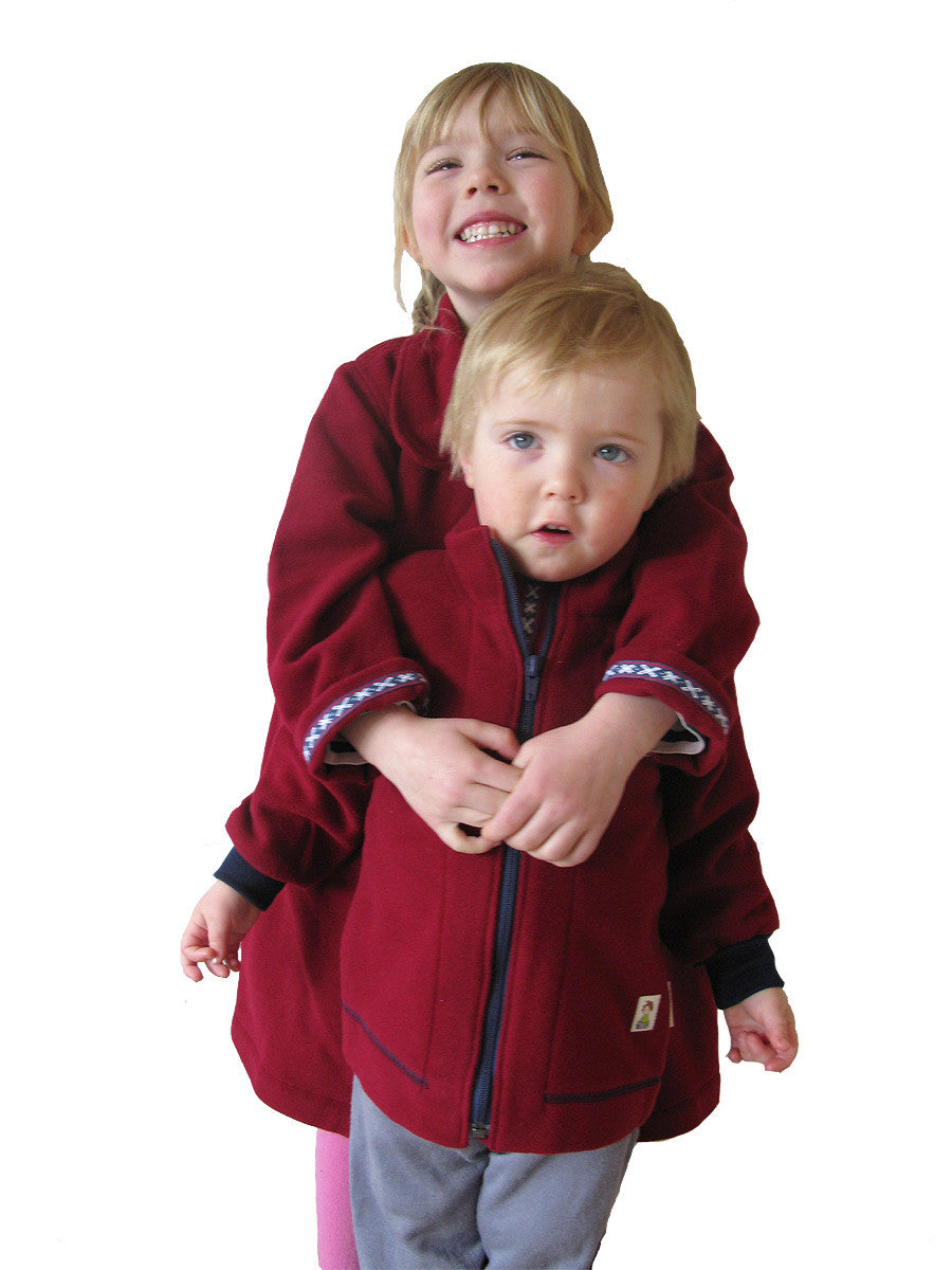 Baby wolfleece vest (merino) rood - Minimundus