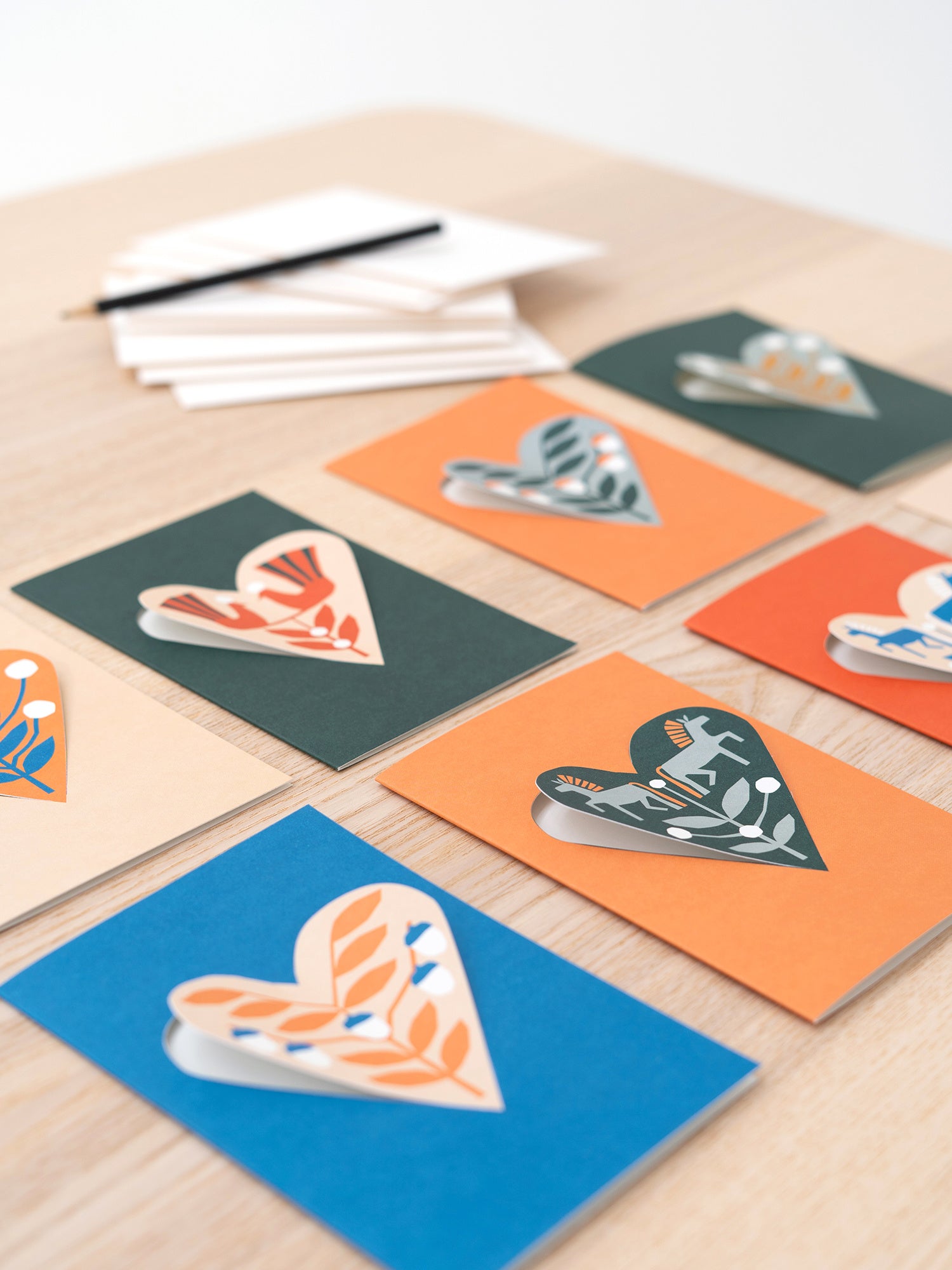 HEART card birds - dark green – Jurianne Matter