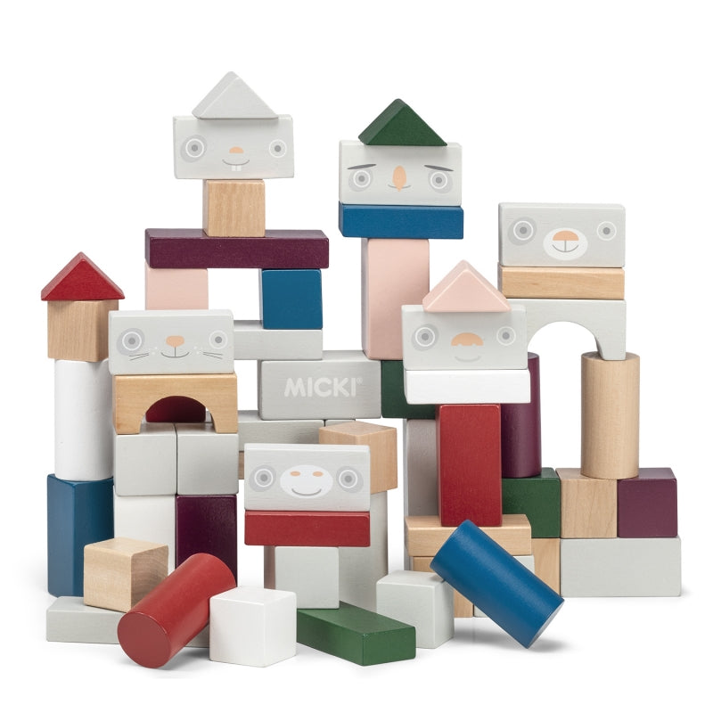 Houten bouwblokken 60 st. (Senses) - Micki