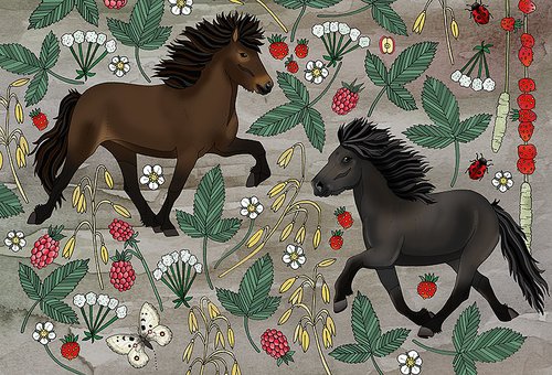 Kaart Brun och Hrafn / Paarden - Eplaros