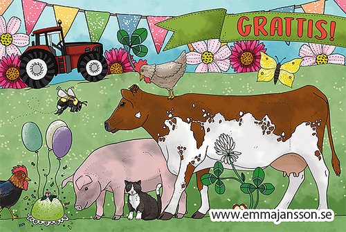 Kaart Grattis / Gefeliciteerd - Eplaros