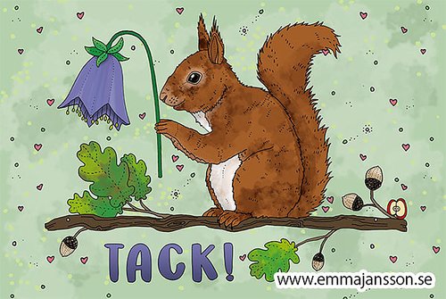 Kaart Tack! / Bedankt! Eekhoorn - Eplaros