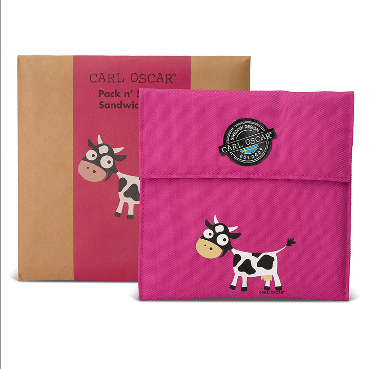 Kids Pack n’ Snack™ Sandwich Bag Cow Pink – Carl Oscar