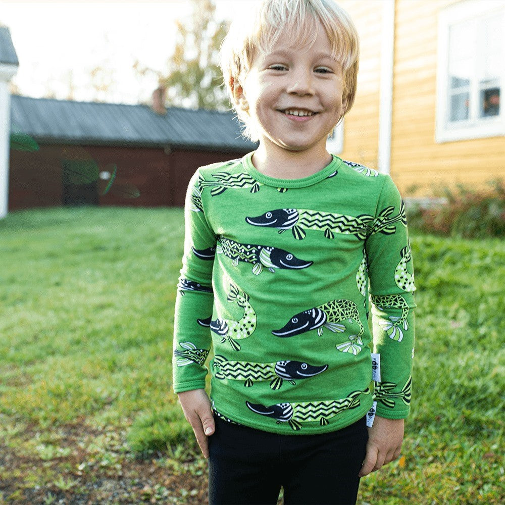 Longsleeve ULJAS shirt Pike forest-apple 86-122 – Paapii Design