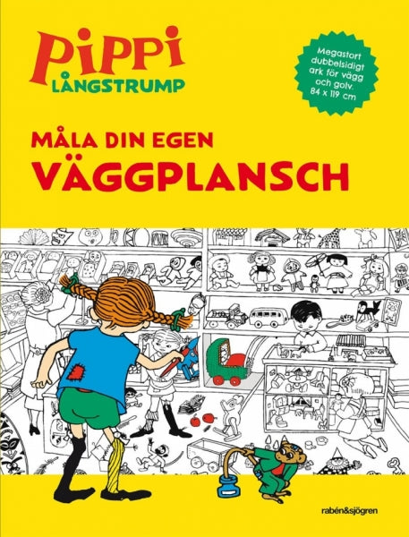 Kleur je eigen muurposter - Pippi Langkous