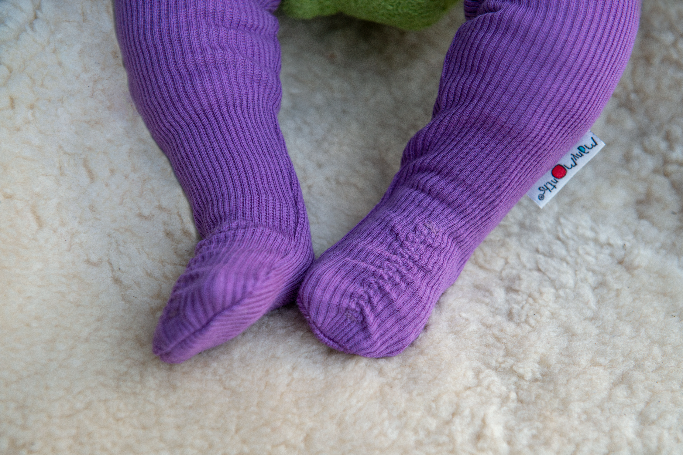 Baby sloffen / sokken Long Tube Booties Natural Woolies Precious Coral - ManyMonths MaMidea