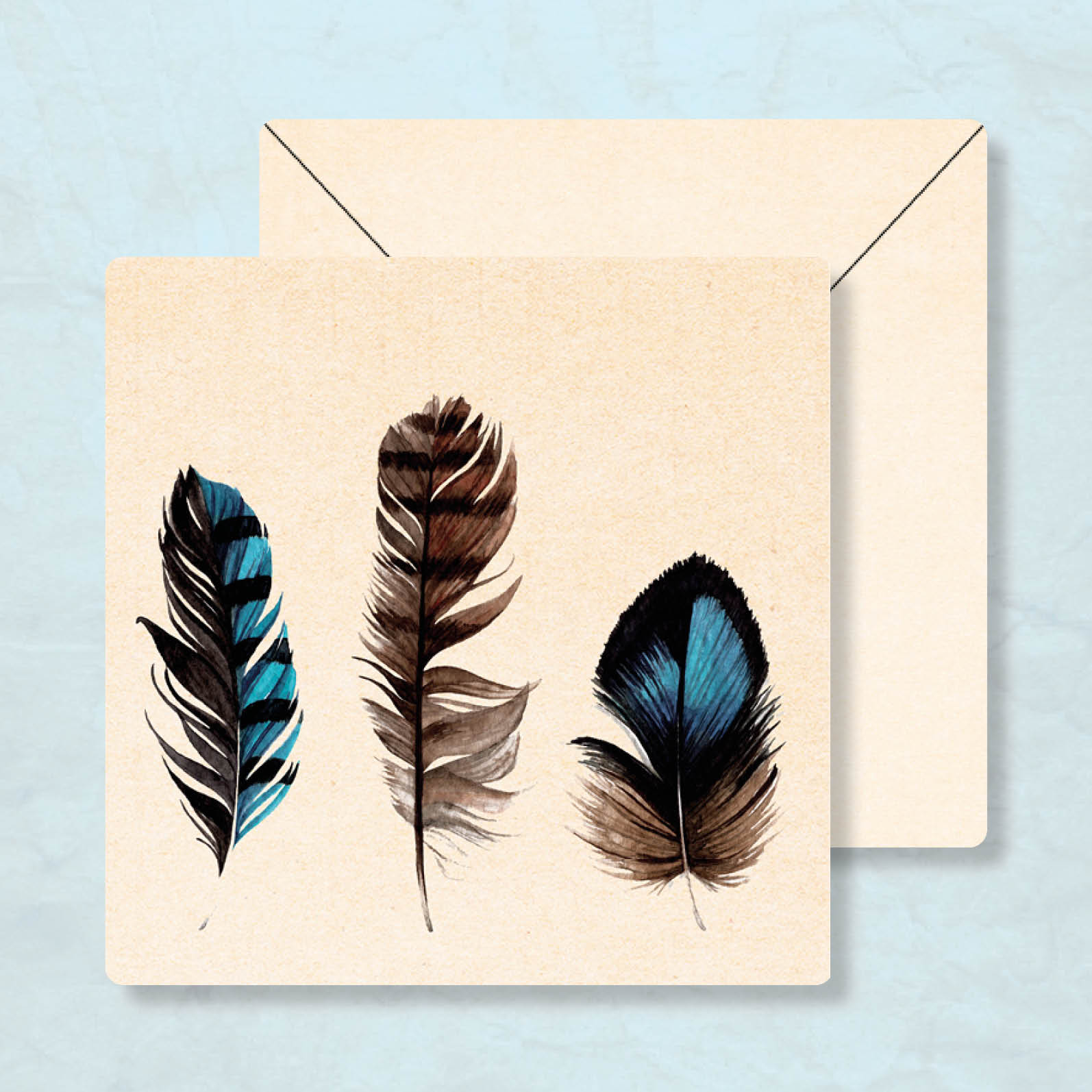 Lizzy Wenskaart Veren – Zintenz Organic Cards