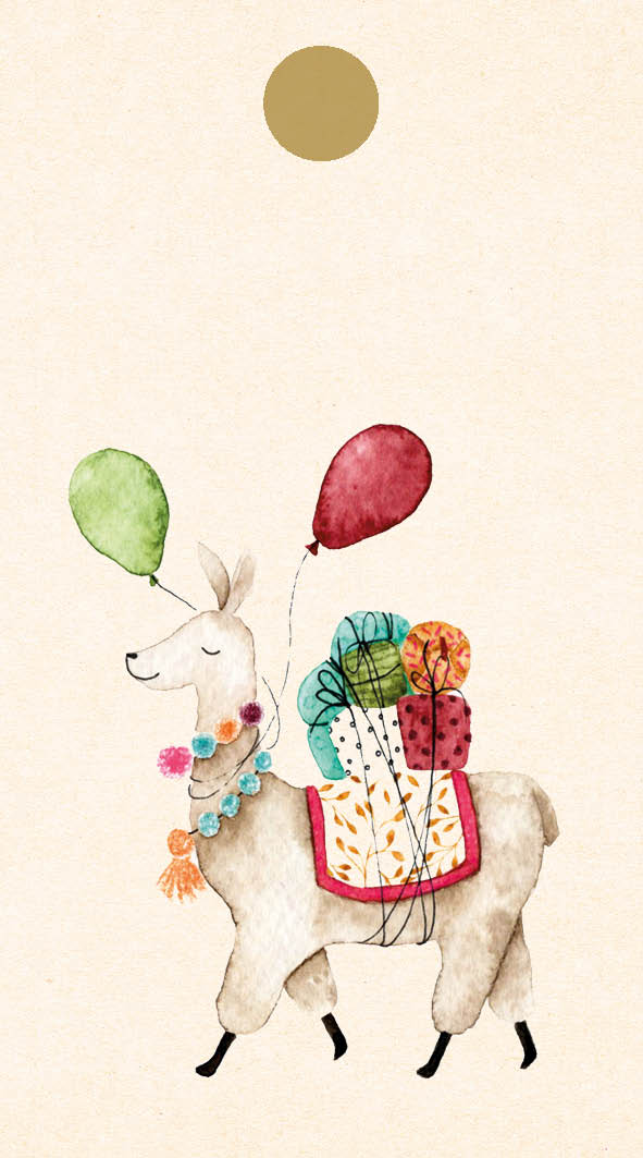 Geschenkkaartje / Gift Tag Lama – Zintenz Organic Cards