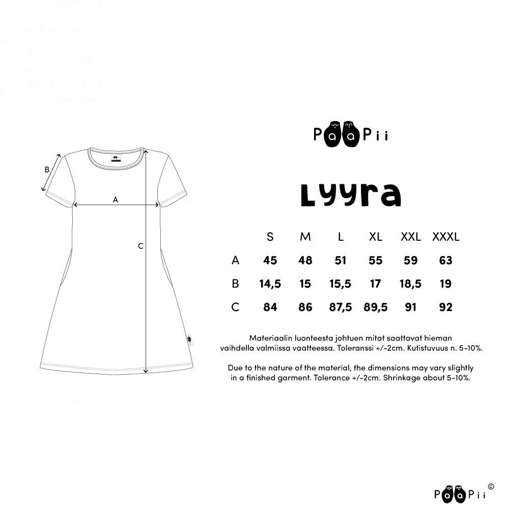 Tuniek LYYRA Tunic Cheetah Dark Grey S-XXXL - Paapii Design