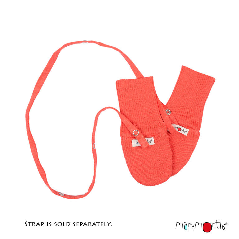 Mittens baby no thumb merinowol Precious Coral – ManyMonth MaMidea