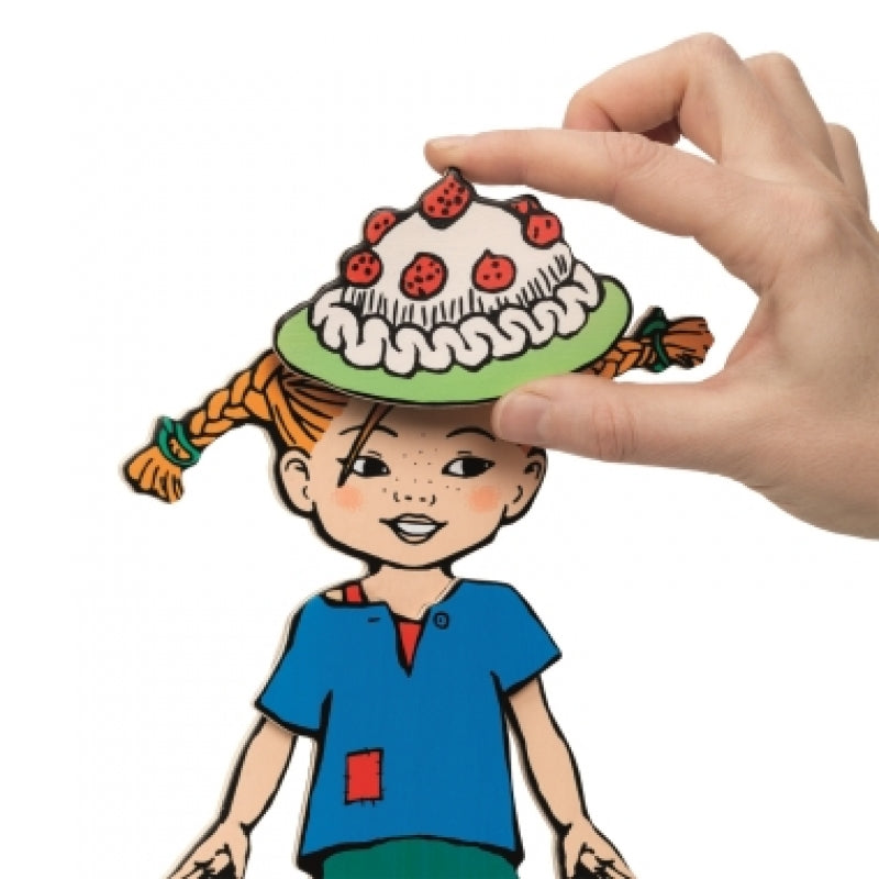 Pippi houten magneetpop – Pippi Langkous