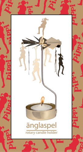 Rotary candle holder Pippi Langkous Gold - Pluto Produkter