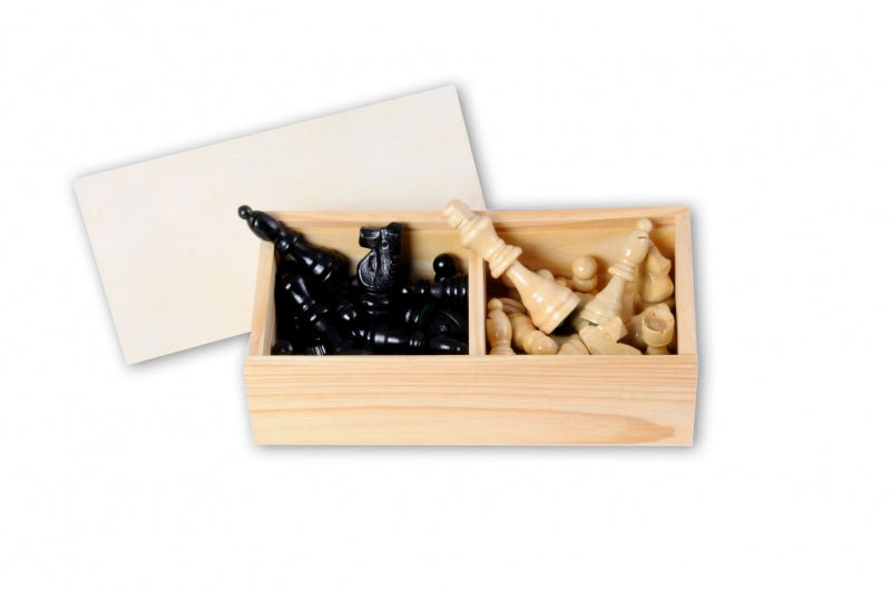 Schaakstukken in houten kistje - Angeltoys