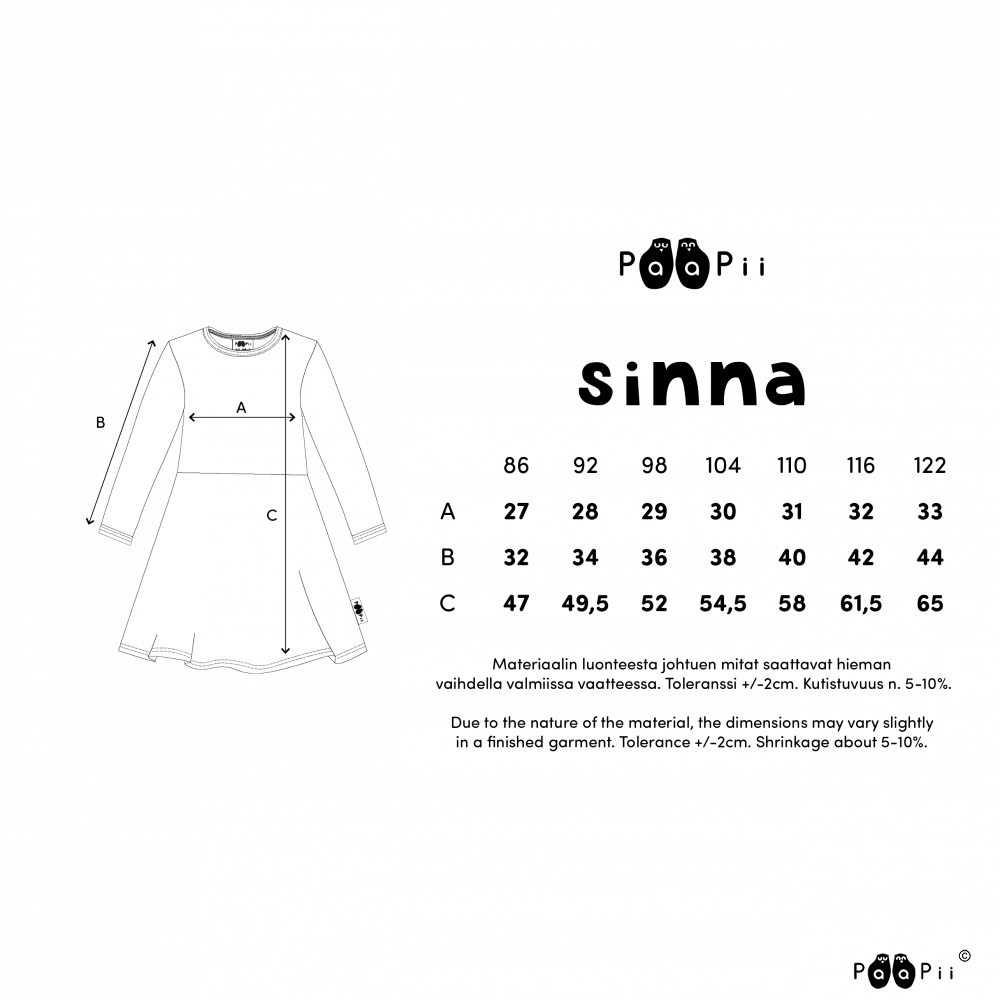 Jurk / SINNA Skater Dress Happy Robots Sun 86 t/m 122 – Paapii Design