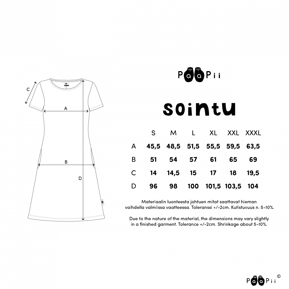 Jurk SOINTU Dress Lemon Sun S-XXXL - Paapii Design