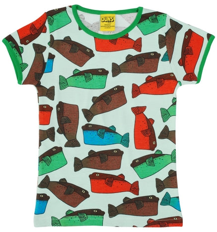 T-shirt / Short Sleeve Fugo Minty Blue - kids & adult - Duns Sweden