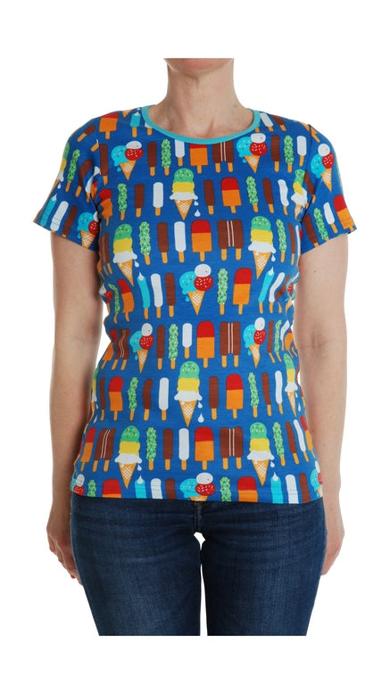 T-shirt Adult / Short Sleeve Ice Cream Blue - Duns Sweden
