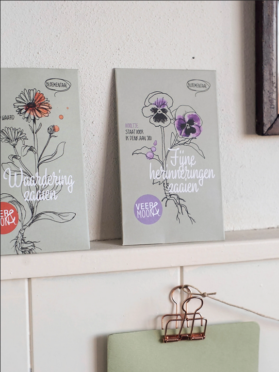 Bloemenzaden 'Fijne herinneringen zaaien' met paarse viooltjes - Veer&Moon