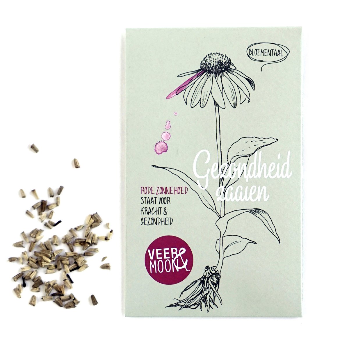Bloemenzaden 'Gezondheid zaaien' met rode zonnehoed - Veer&Moon