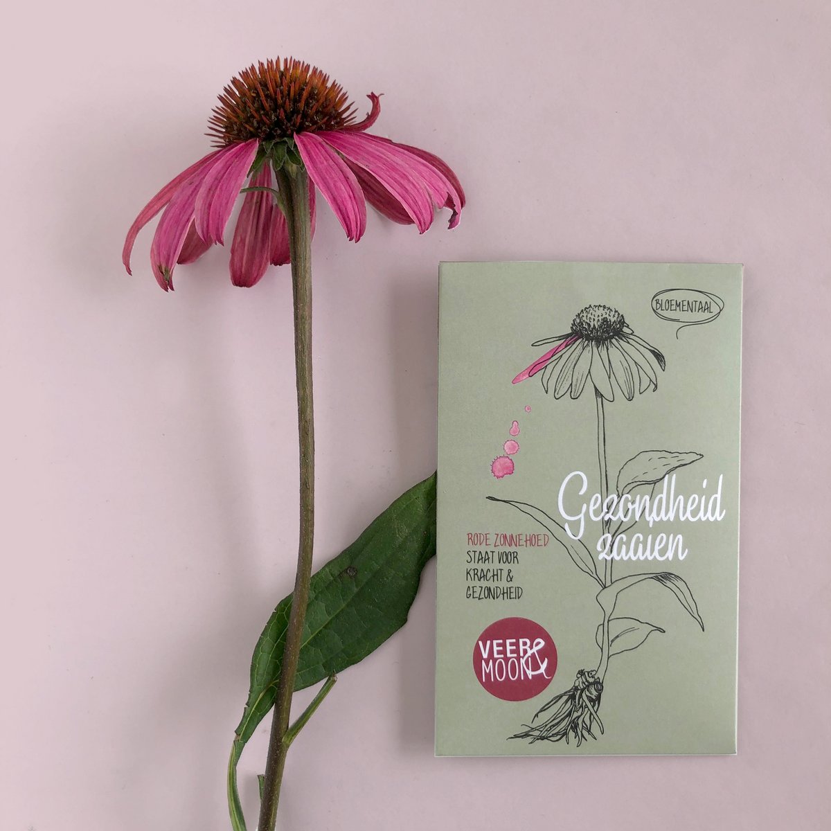 Bloemenzaden 'Gezondheid zaaien' met rode zonnehoed - Veer&Moon