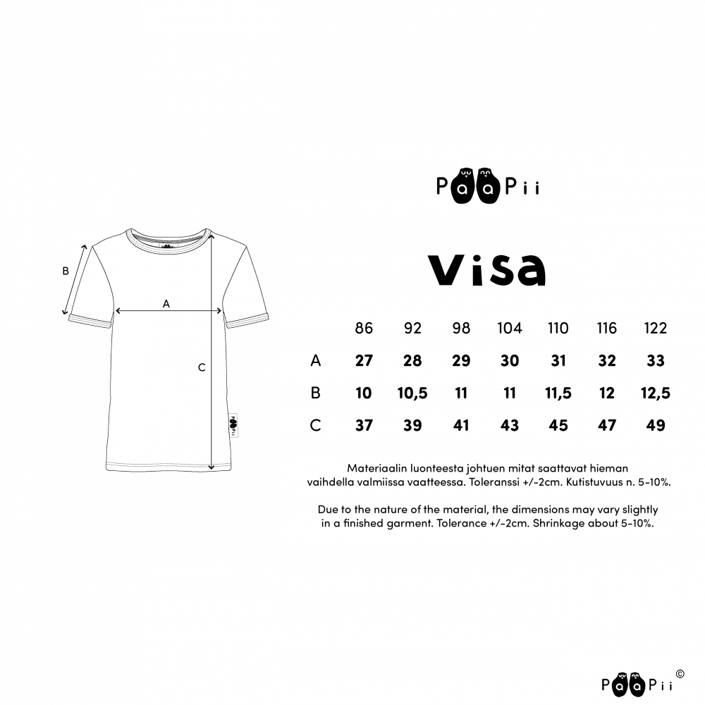 T-shirt VISA Cheetah Turquosie 86-122 – Paapii Design