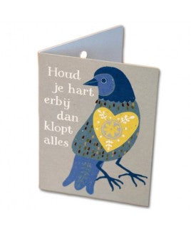 Mini wenskaartje 'Gift Tag "Houd je hart erbij dan klopt alles" – Zintenz Organic Cards