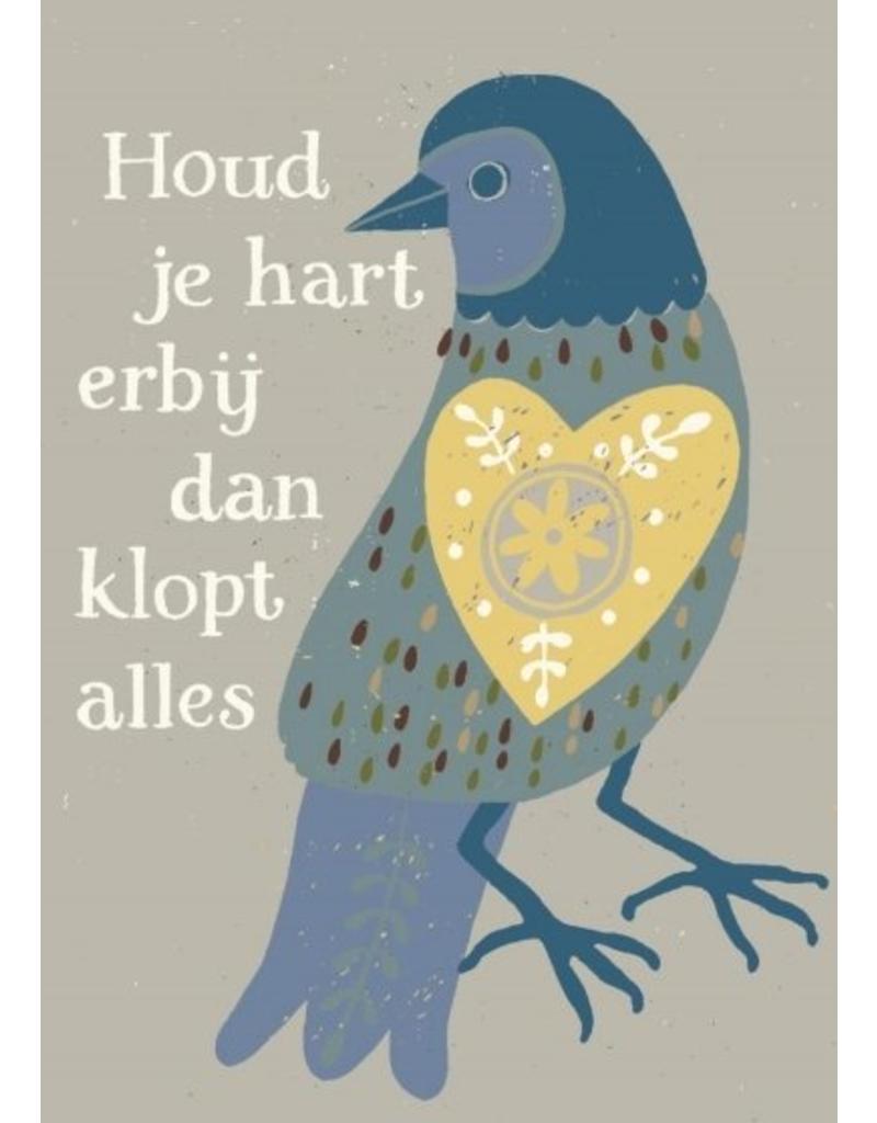Magneet "Houd je hart erbij dan klopt alles" – Zintenz Organic Cards