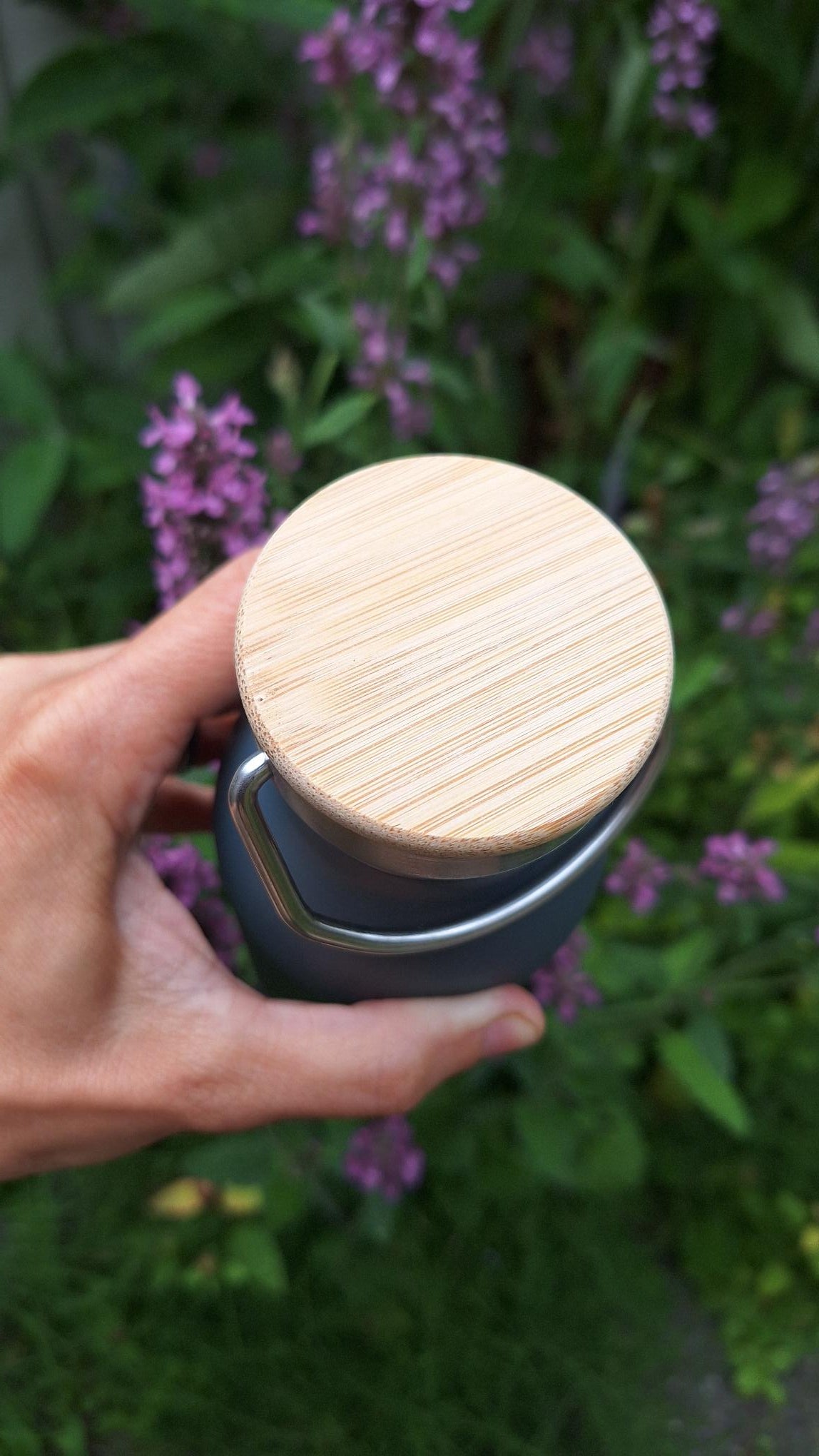Bodhi Thermosfles "Flower of Life" Antraciet 600 ml - Bodynova