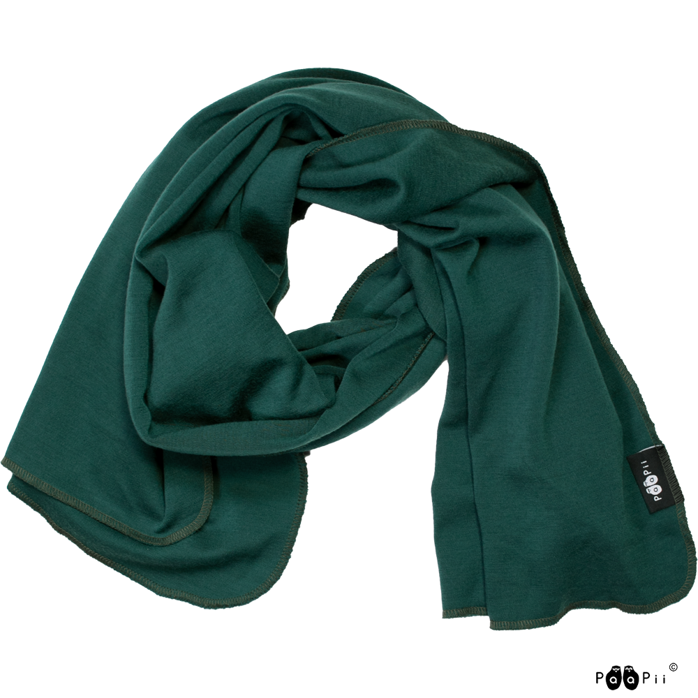 Sjaal / Scarf 100% Merinowol Dark Green – Paapii Design